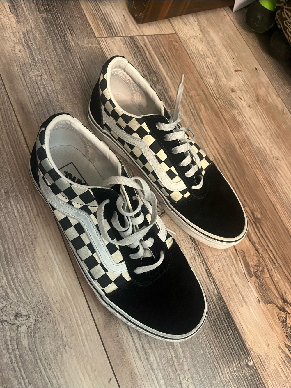 Vans Black & White Checkerboard Low-Top Skate Sneakers